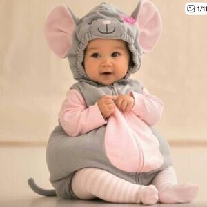Carter's Gray and Pink Mouse Outfit Halloween Costume